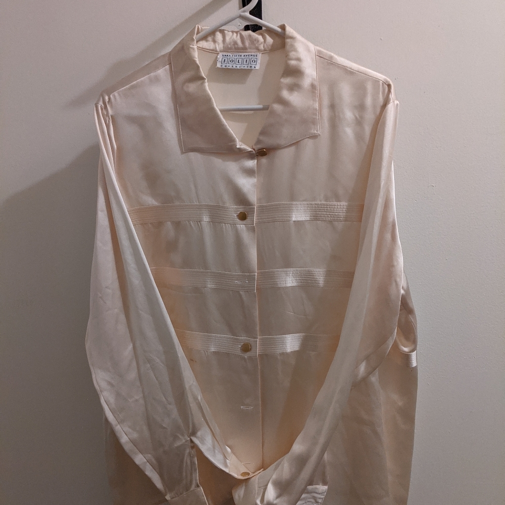 Saks Fifth Avenue 100% silk shirt, long sleeve